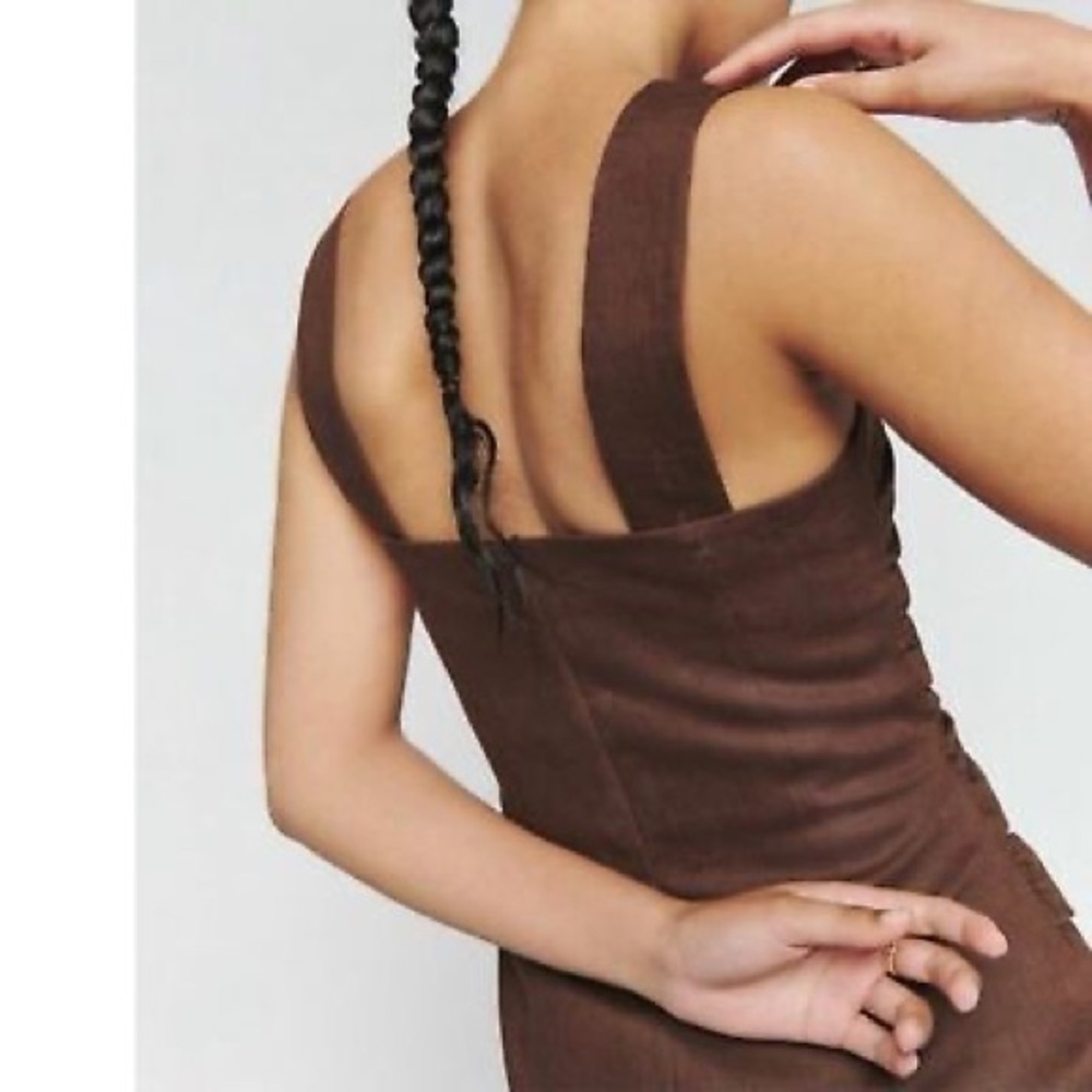 NWT Reformation Kerrigan Linen Dress (in Cafe) - Picture 3 of 10